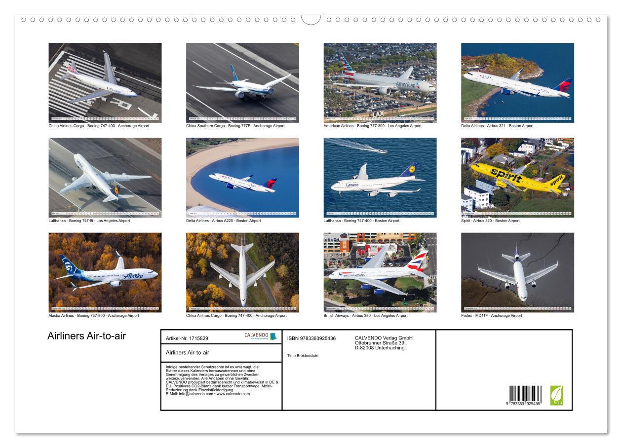 Bild: 9783383925436 | Airliners Air-to-air (Wandkalender 2025 DIN A2 quer), CALVENDO...