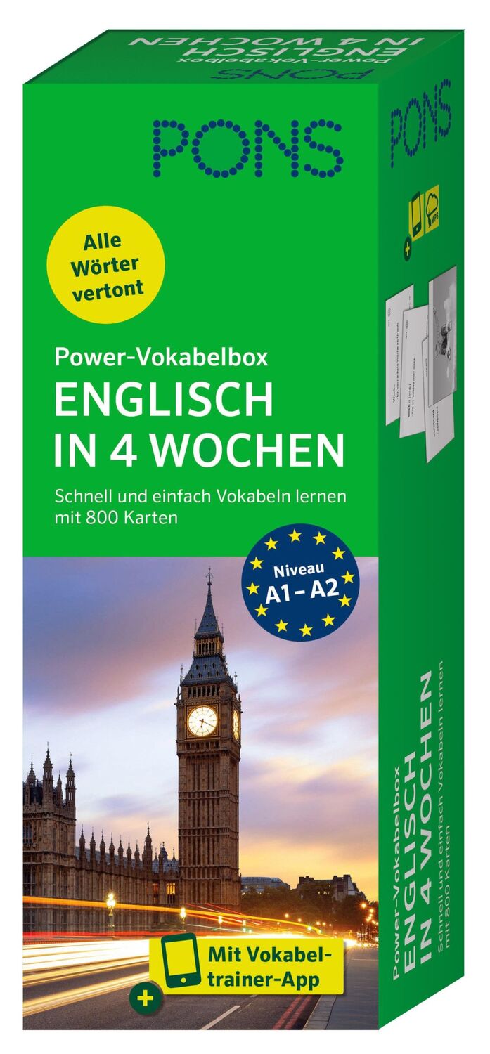 Cover: 9783125660182 | PONS Power-Vokabelbox Englisch in 4 Wochen | Taschenbuch | 800 S.