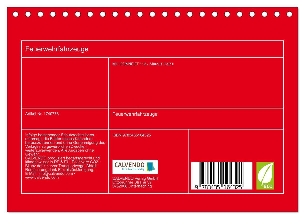 Bild: 9783435164325 | Feuerwehrfahrzeuge (Tischkalender 2025 DIN A5 quer), CALVENDO...