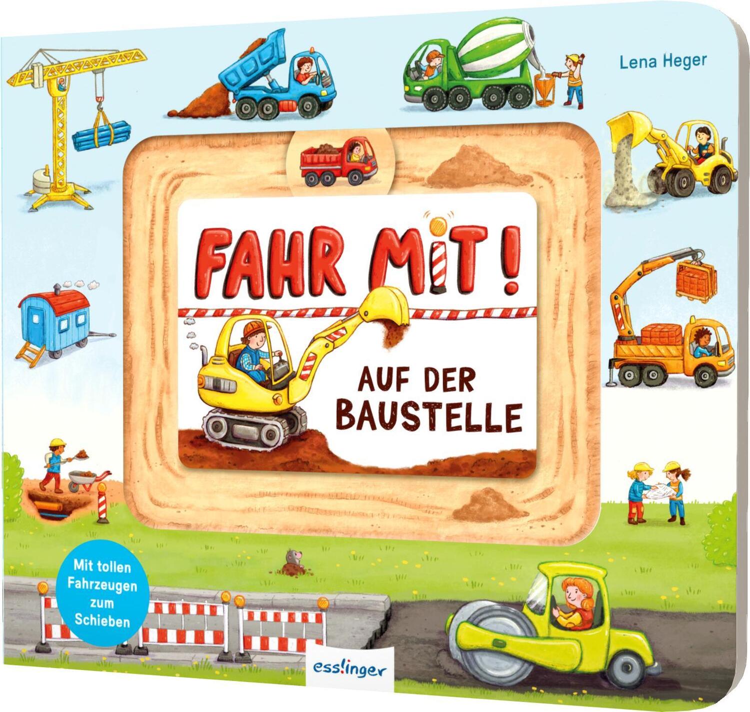 Cover: 9783480237296 | Fahr mit!: Auf der Baustelle | Pappebuch mit Fahrzeugen zum Schieben