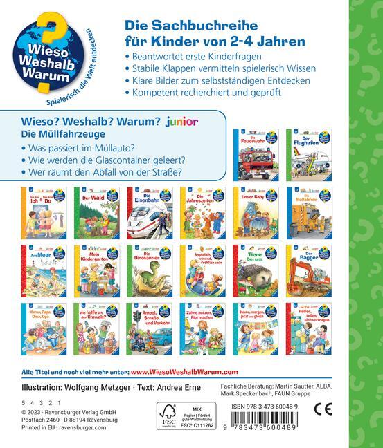 Bild: 9783473600489 | Wieso? Weshalb? Warum? junior, Band 74: Die Müllfahrzeuge | Erne