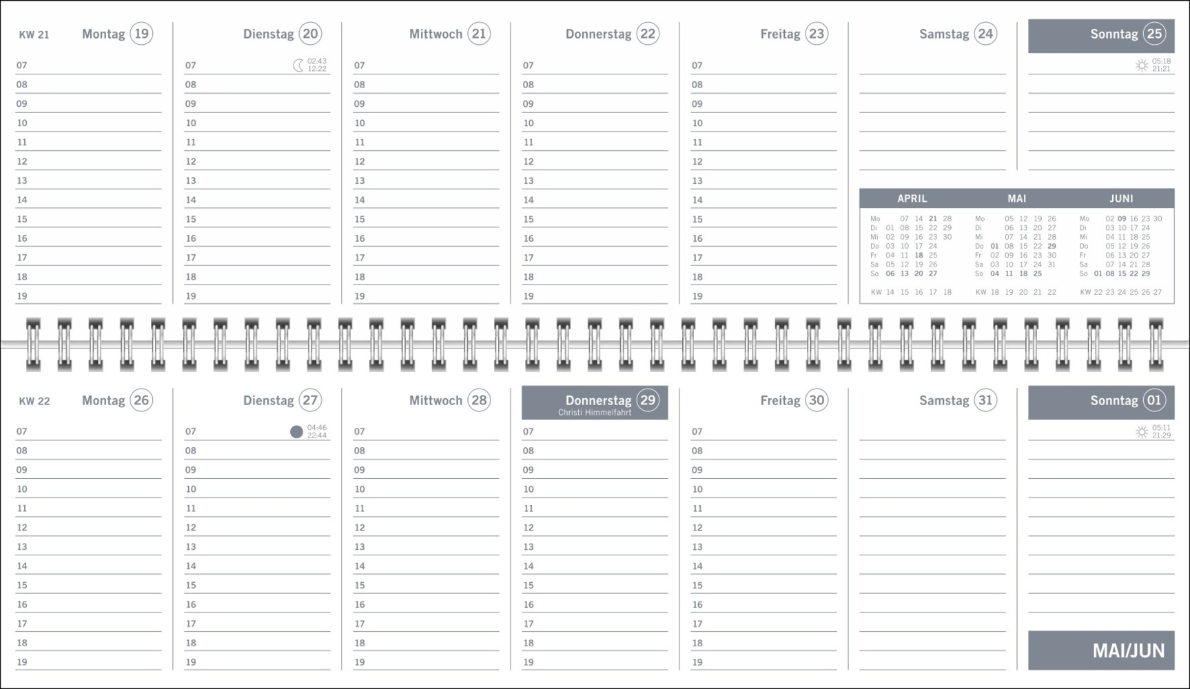 Bild: 9783756406678 | Wochenquerplaner Petrol 2025 | Kalender | Spiralbindung | 64 S. | 2025