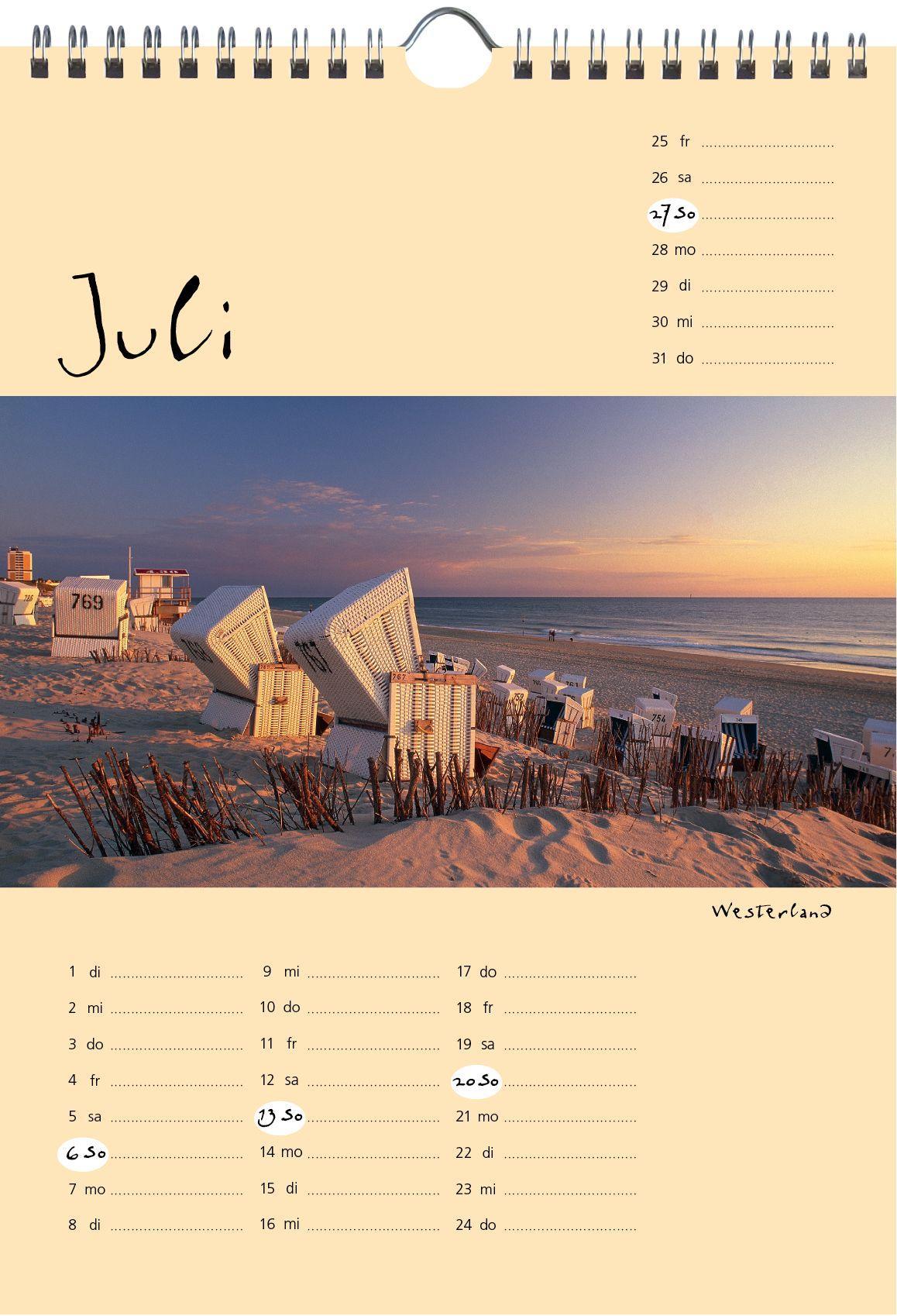 Bild: 9783944498591 | Sylt-die Insel 2025 A4 Kalender | Gernot Westendorf | Kalender | 2025