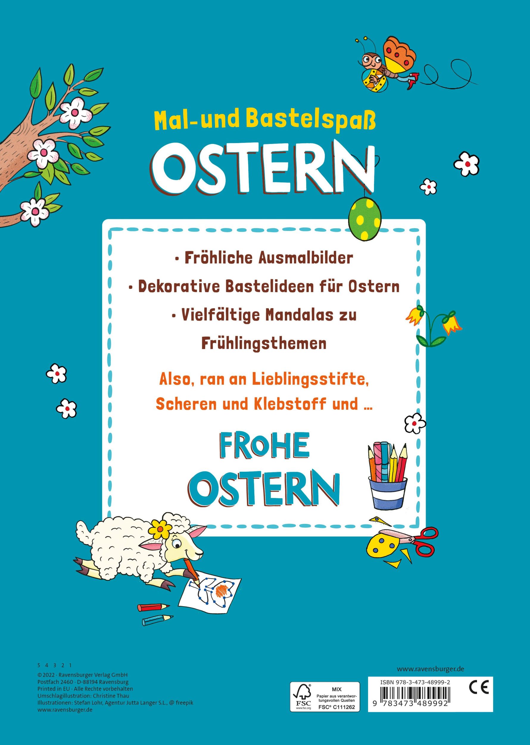 Rückseite: 9783473489992 | Mal- und Bastelspaß Ostern | Taschenbuch | 64 S. | Deutsch | 2022