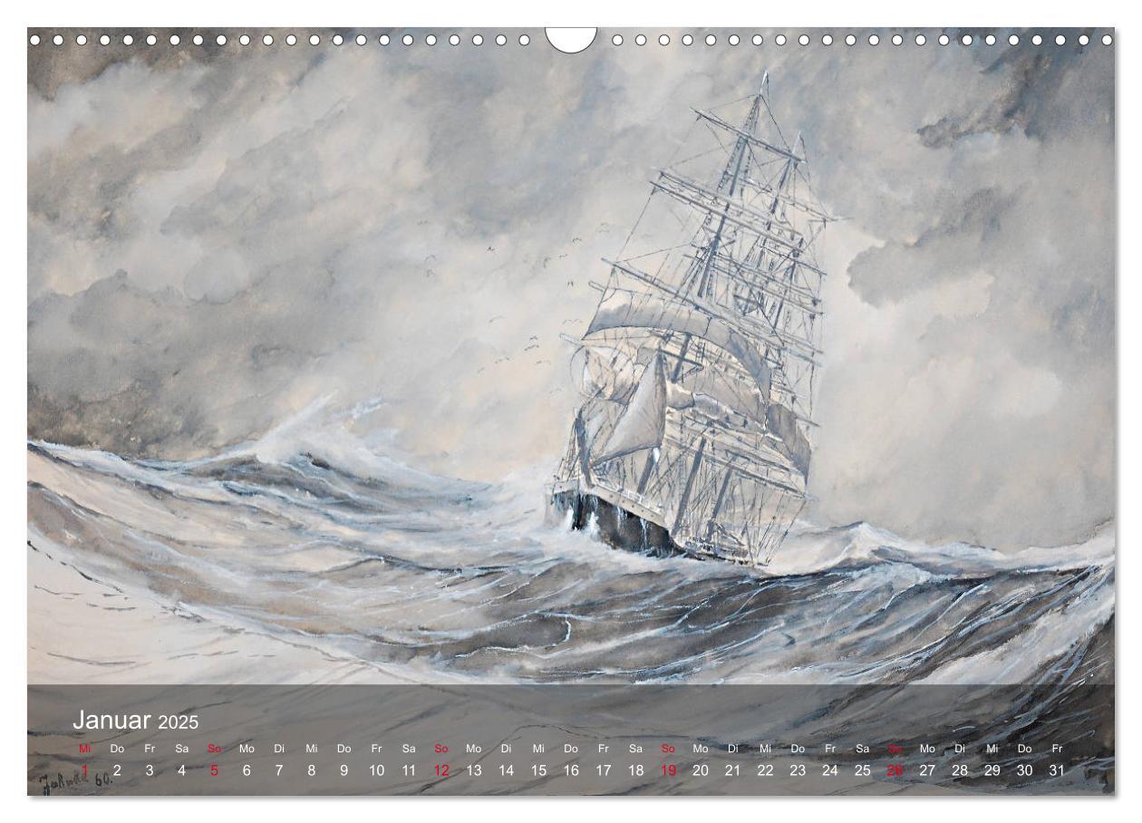 Bild: 9783435404858 | Segel am Horizont - Marinemaler Alfred Jahnke (Wandkalender 2025...