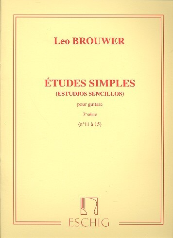 Cover: 9790045037512 | Etudes simples vol.3 (nos.11-15) . pour guitare | Leo Brouwer