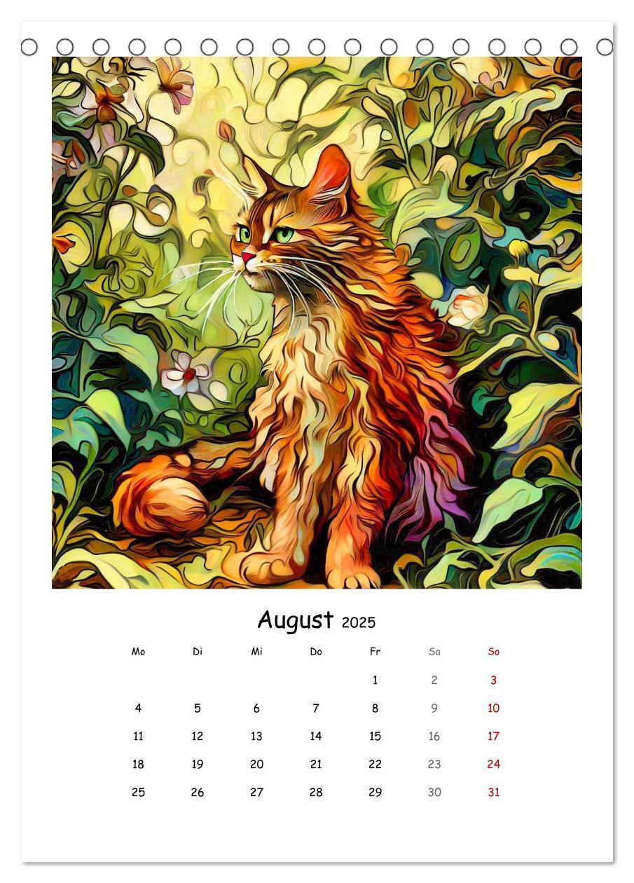 Bild: 9783435875122 | Jugendstil Katzen (Tischkalender 2025 DIN A5 hoch), CALVENDO...