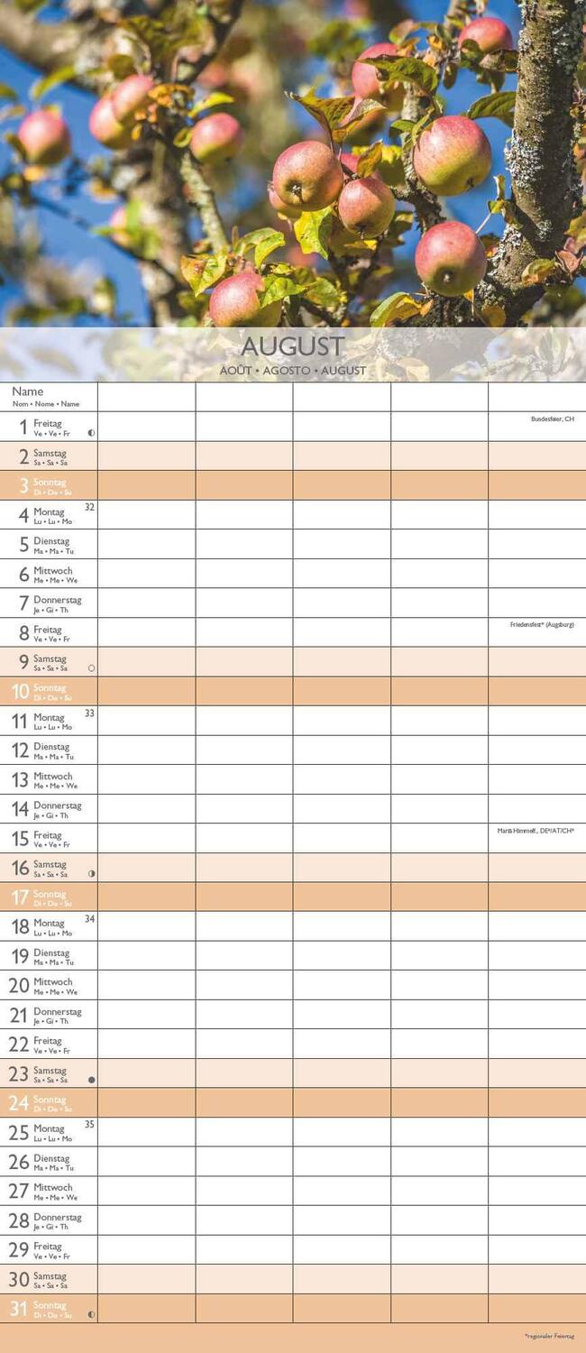 Bild: 4251732341398 | Gärten 2025 Familienplaner - Wandkalender - Familienkalender - 19,5x45