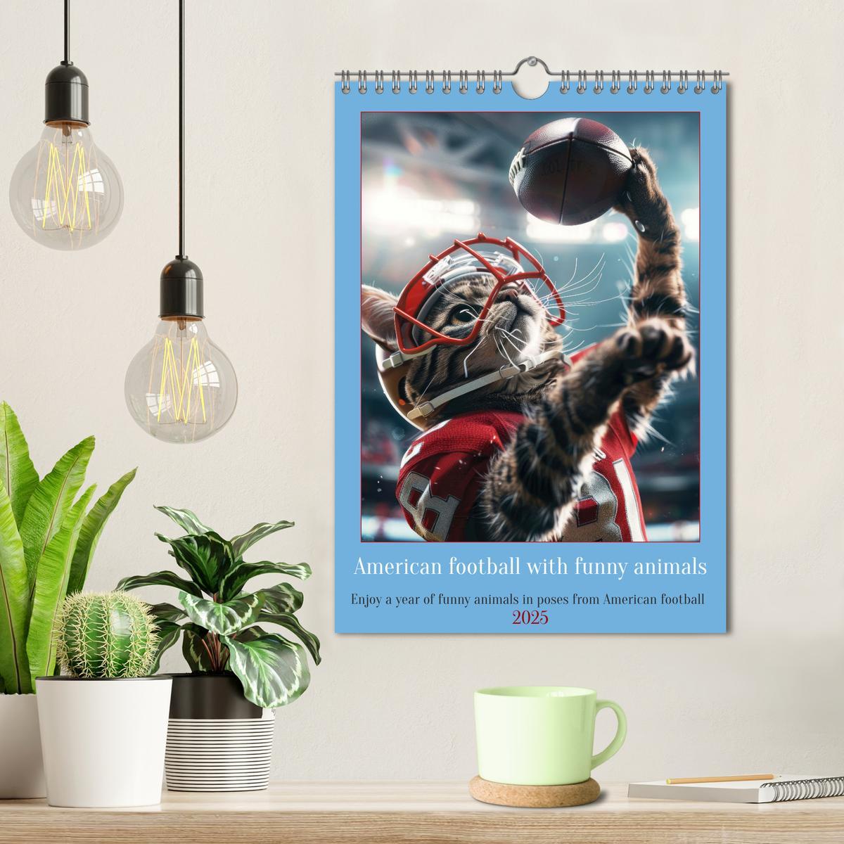 Bild: 9781325985296 | American football with funny animals (Wall Calendar 2025 DIN A4...