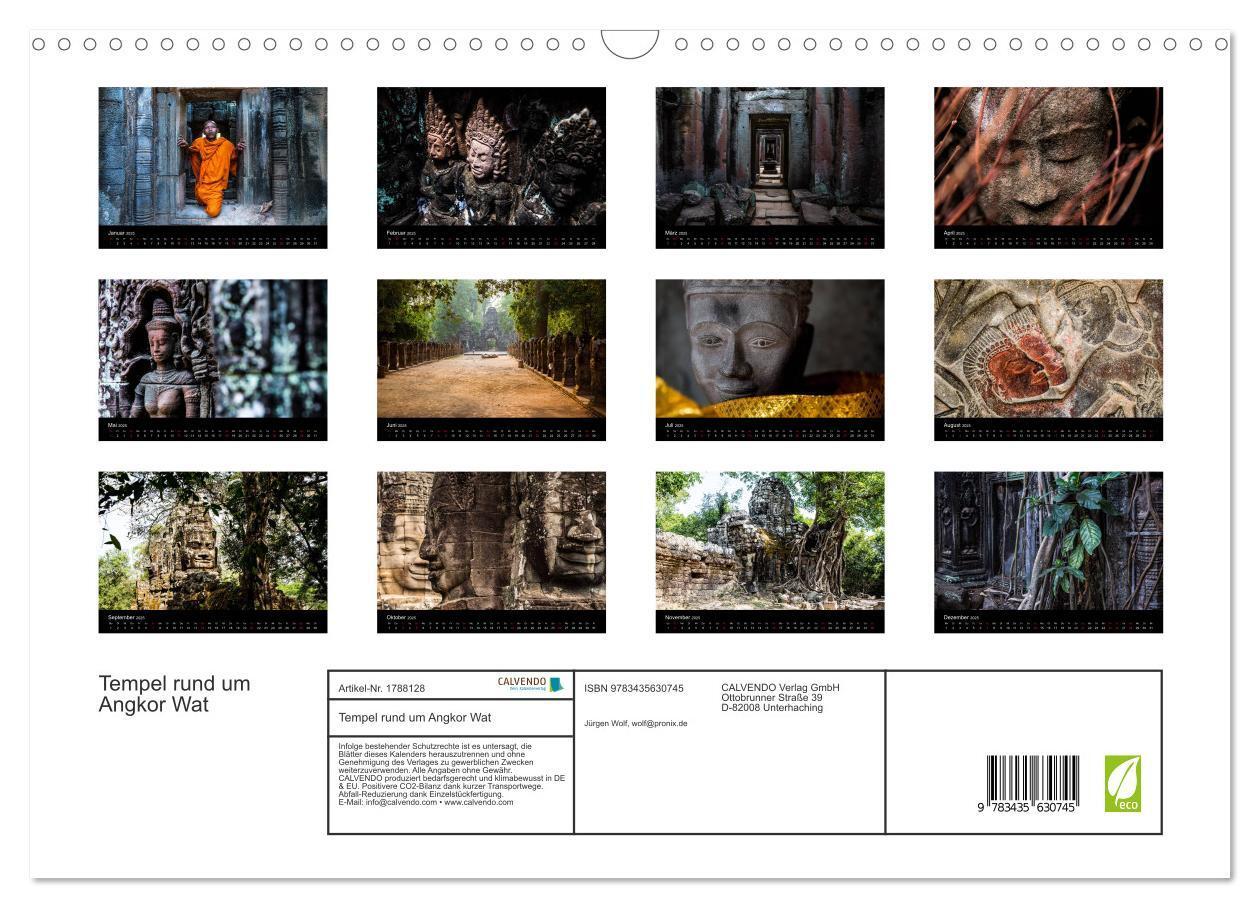 Bild: 9783435630745 | Tempel rund um Angkor Wat (Wandkalender 2025 DIN A3 quer), CALVENDO...