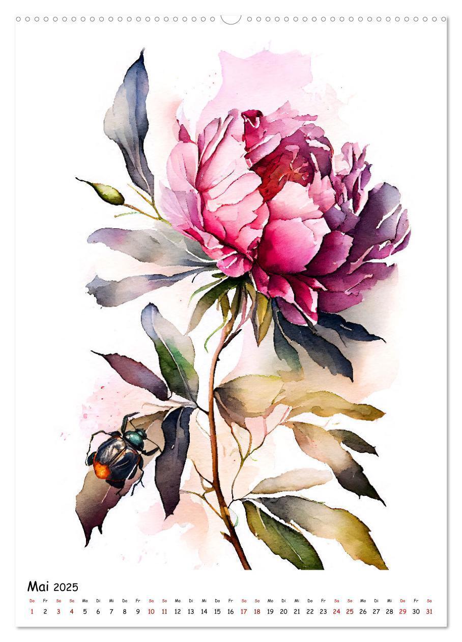 Bild: 9783435877959 | Aquarellmalerei - Blumen und Tiere im Garten (hochwertiger Premium...