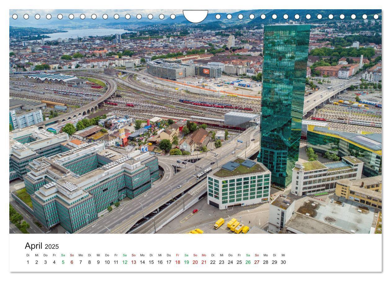 Bild: 9783435120772 | Luftbildkalender Zürich (Wandkalender 2025 DIN A4 quer), CALVENDO...