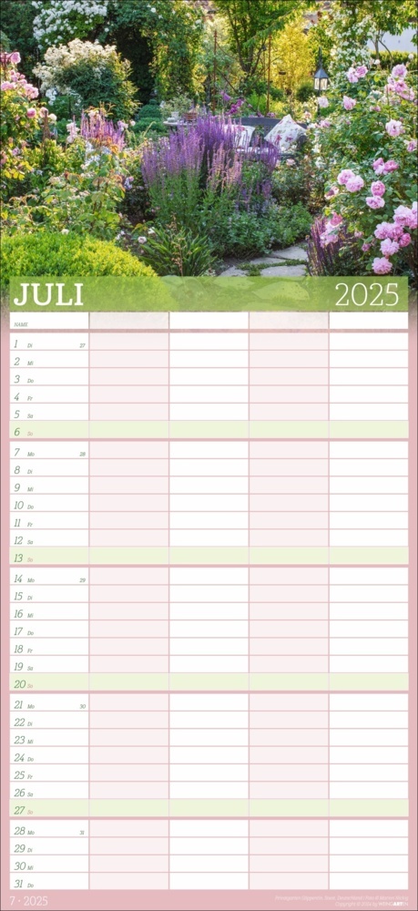 Bild: 9783839901052 | Garten Familienplaner 2025 | Marion Nickig | Kalender | Spiralbindung