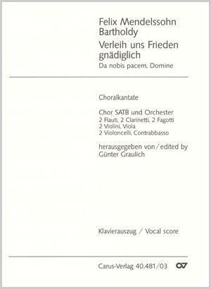 Cover: 9790007069957 | Verleih uns Frieden gnädiglich | Choralkantate | Bartholdy | Broschüre