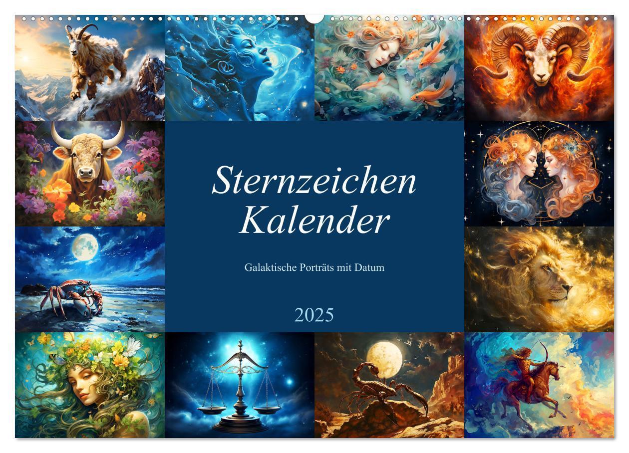 Cover: 9783383765391 | Sternzeichen-Kalender - Galaktische Porträts mit Datum...