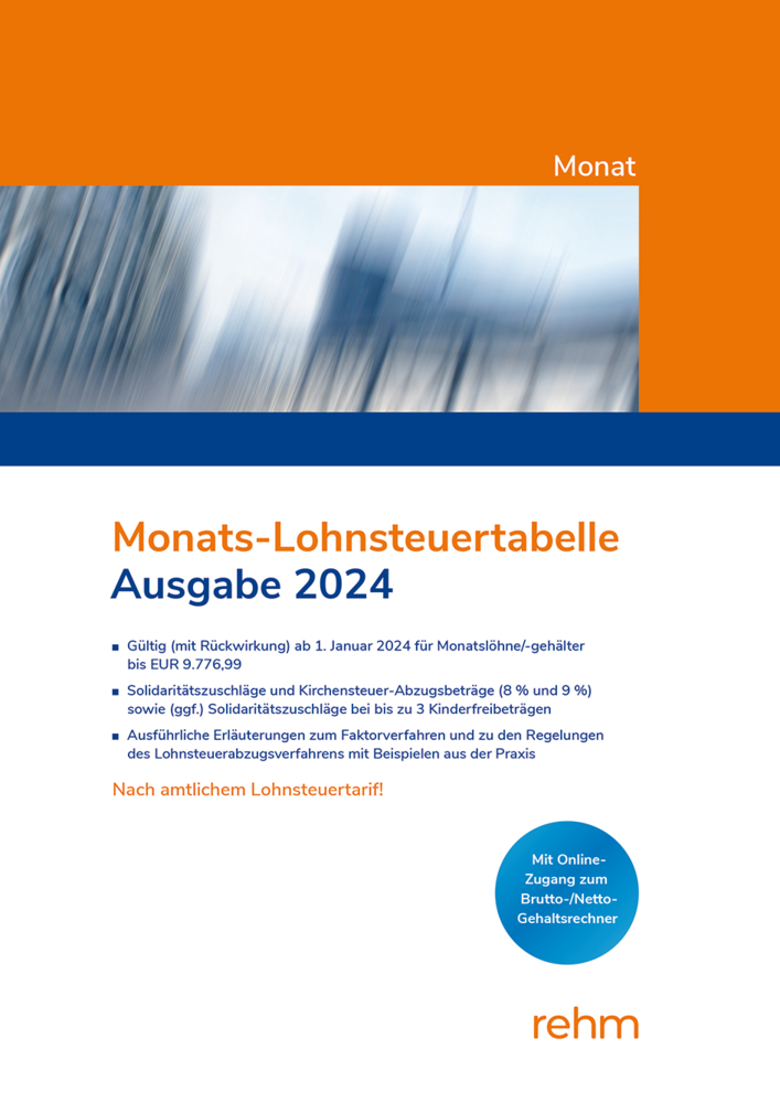 Cover: 9783807328782 | Monats-Lohnsteuertabelle 2024 | Taschenbuch | 352 S. | Deutsch | 2024