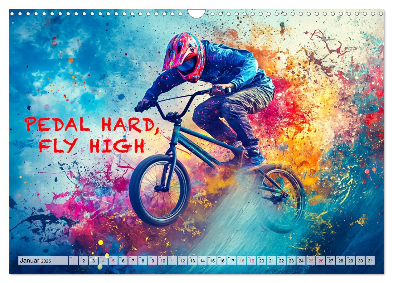 Bild: 9783457184851 | BMX - Coole Slogans (Wandkalender 2025 DIN A3 quer), CALVENDO...