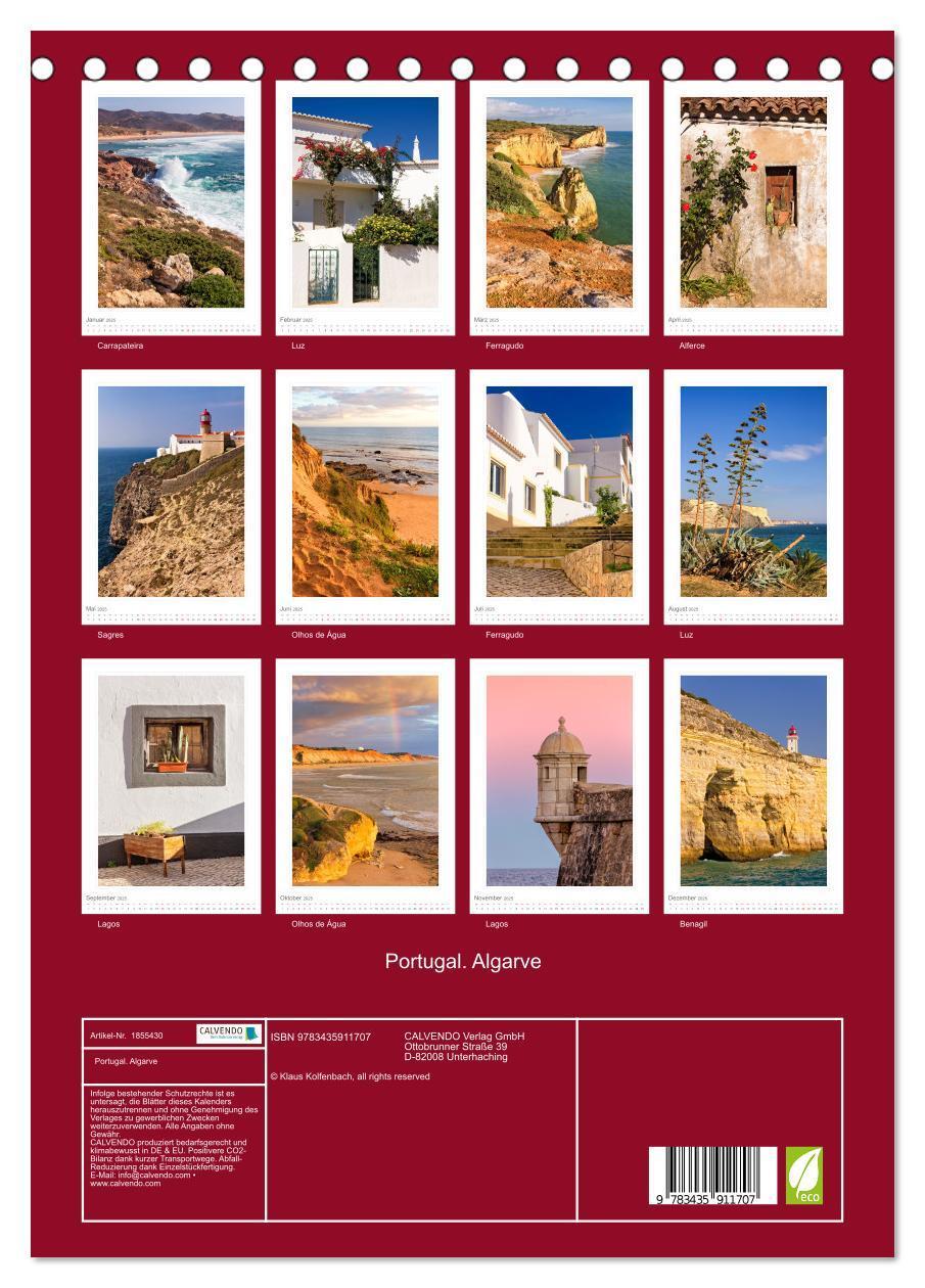 Bild: 9783435911707 | Portugal. Algarve (Tischkalender 2025 DIN A5 hoch), CALVENDO...