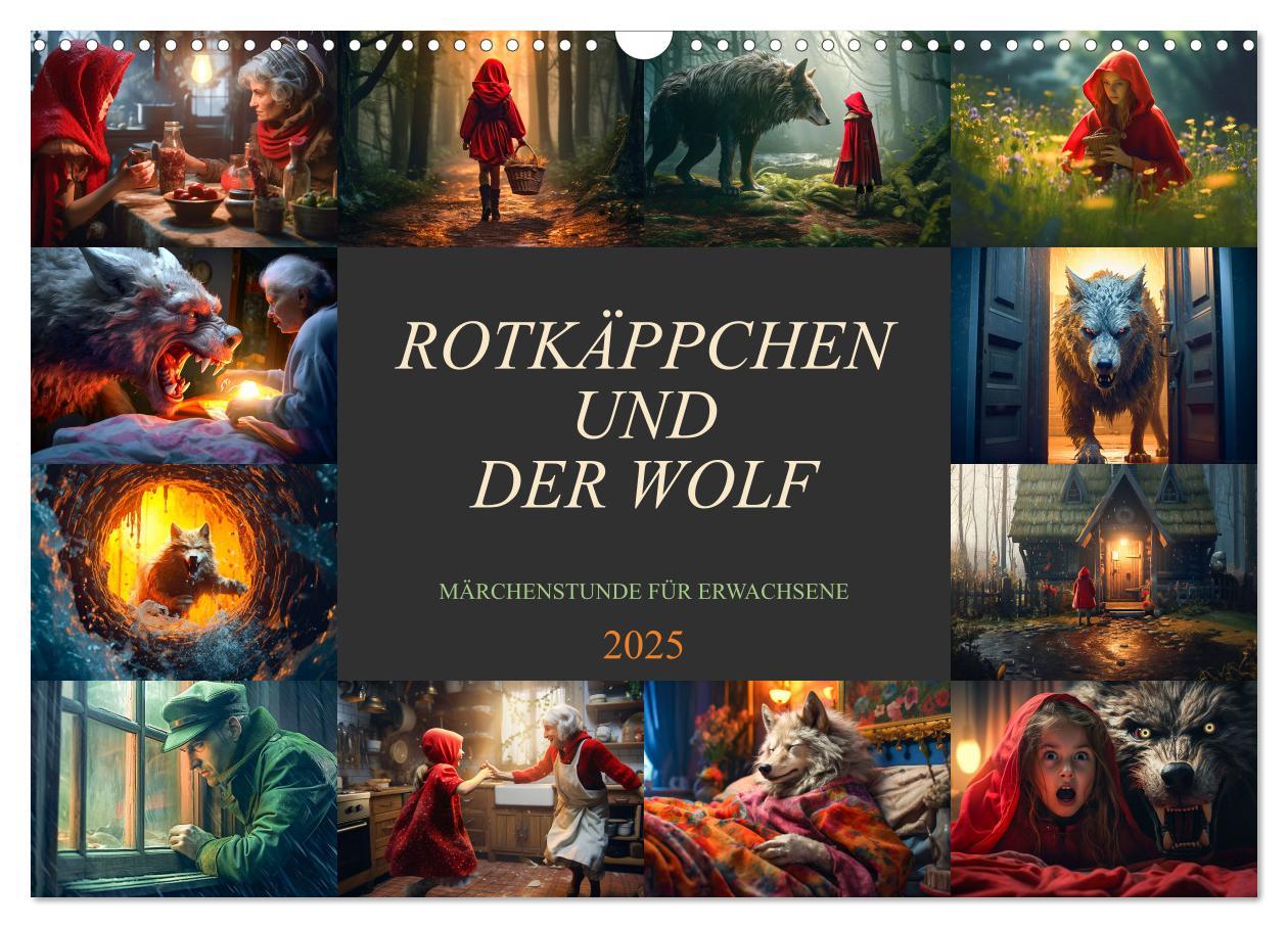 Cover: 9783383892264 | Rotkäppchen und der Wolf (Wandkalender 2025 DIN A3 quer), CALVENDO...