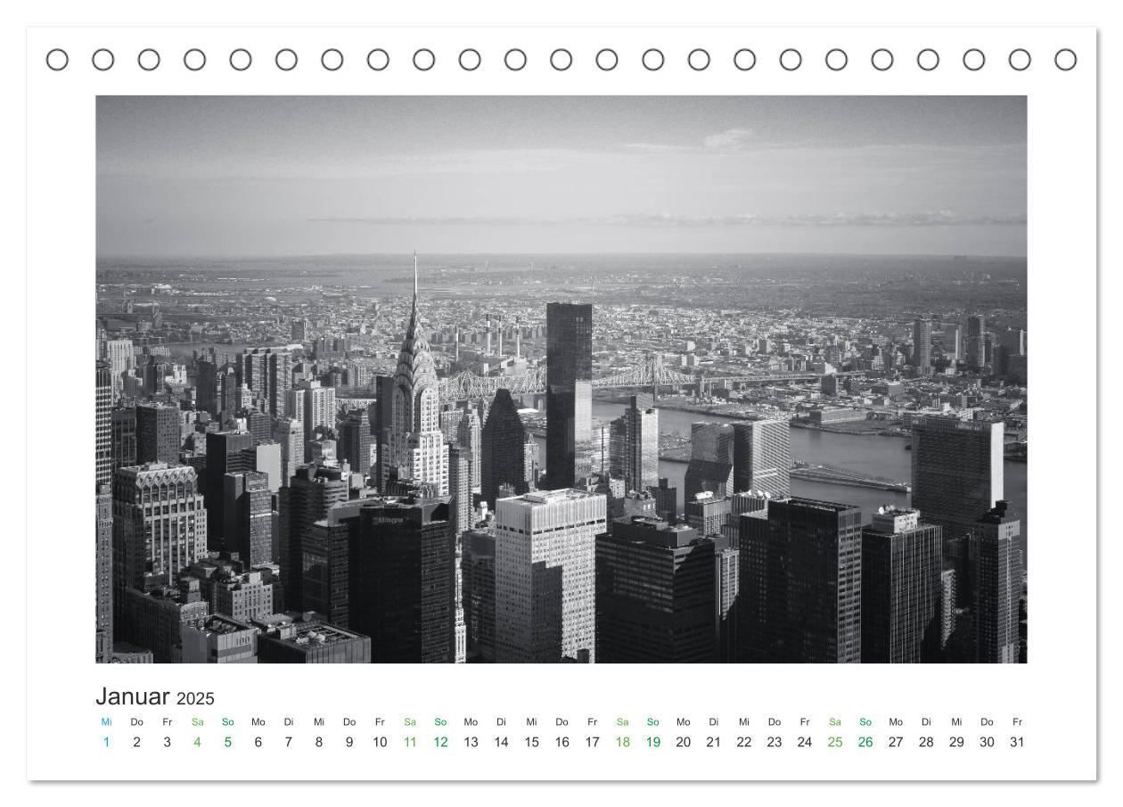 Bild: 9783435374489 | New York in schwarz weiss (Tischkalender 2025 DIN A5 quer),...