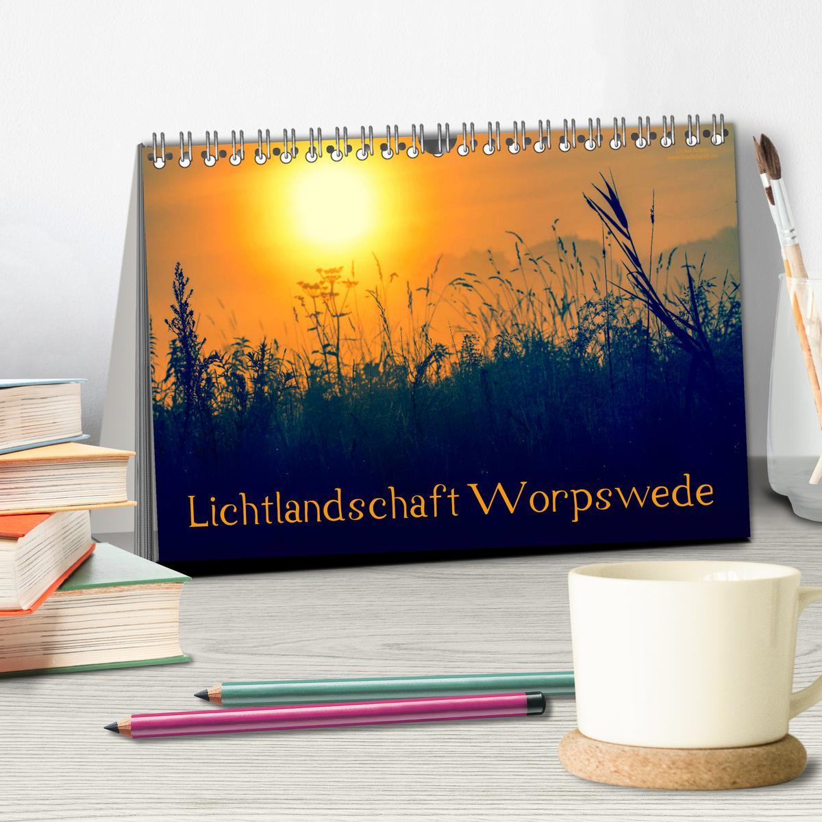 Bild: 9783435449286 | Lichtlandschaft Worpswede (Tischkalender 2025 DIN A5 quer),...