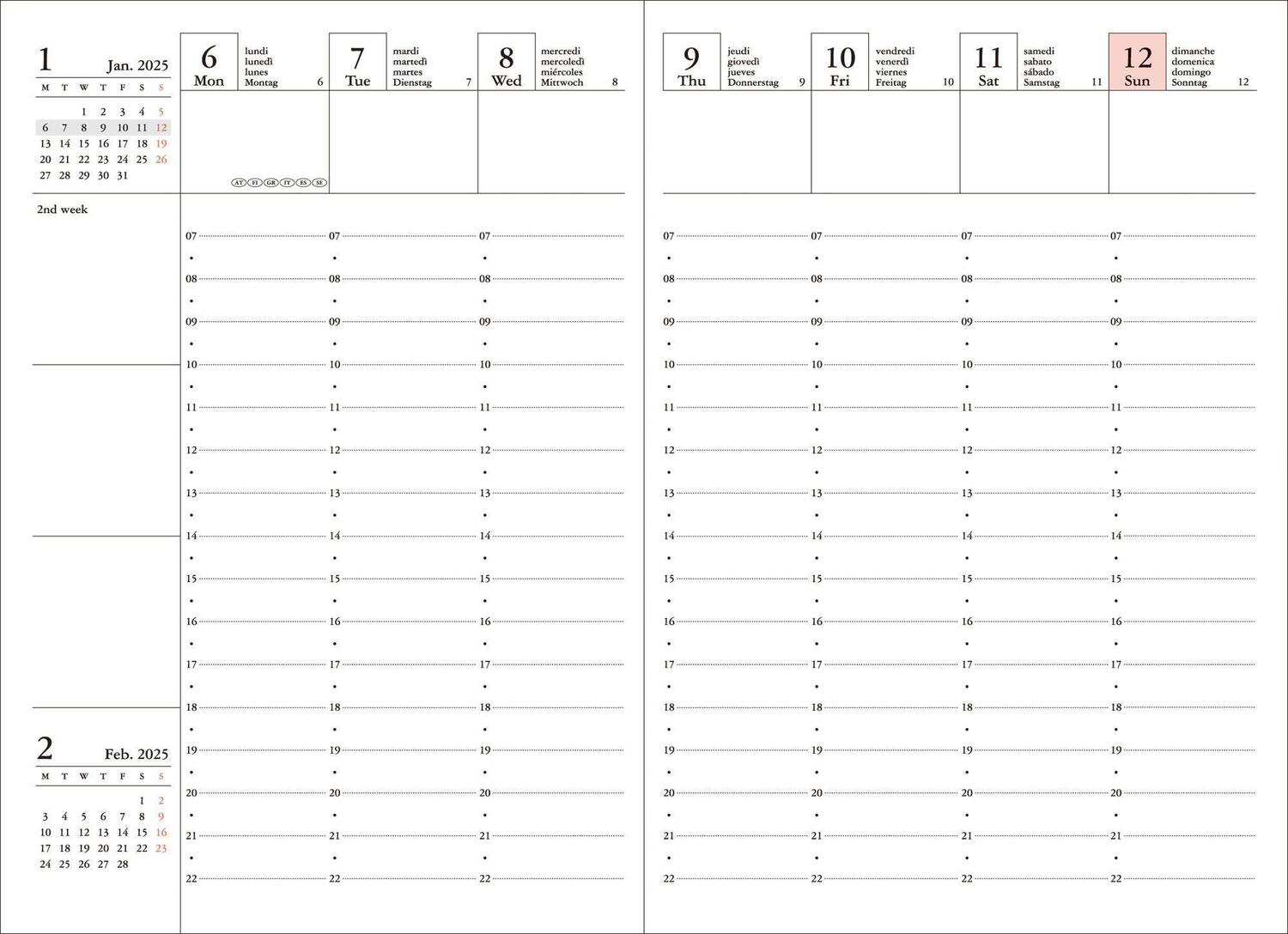 Bild: 4550045127669 | MARK'S 2024/2025 Taschenkalender A6 vertikal, Dots // Navy | Inc.