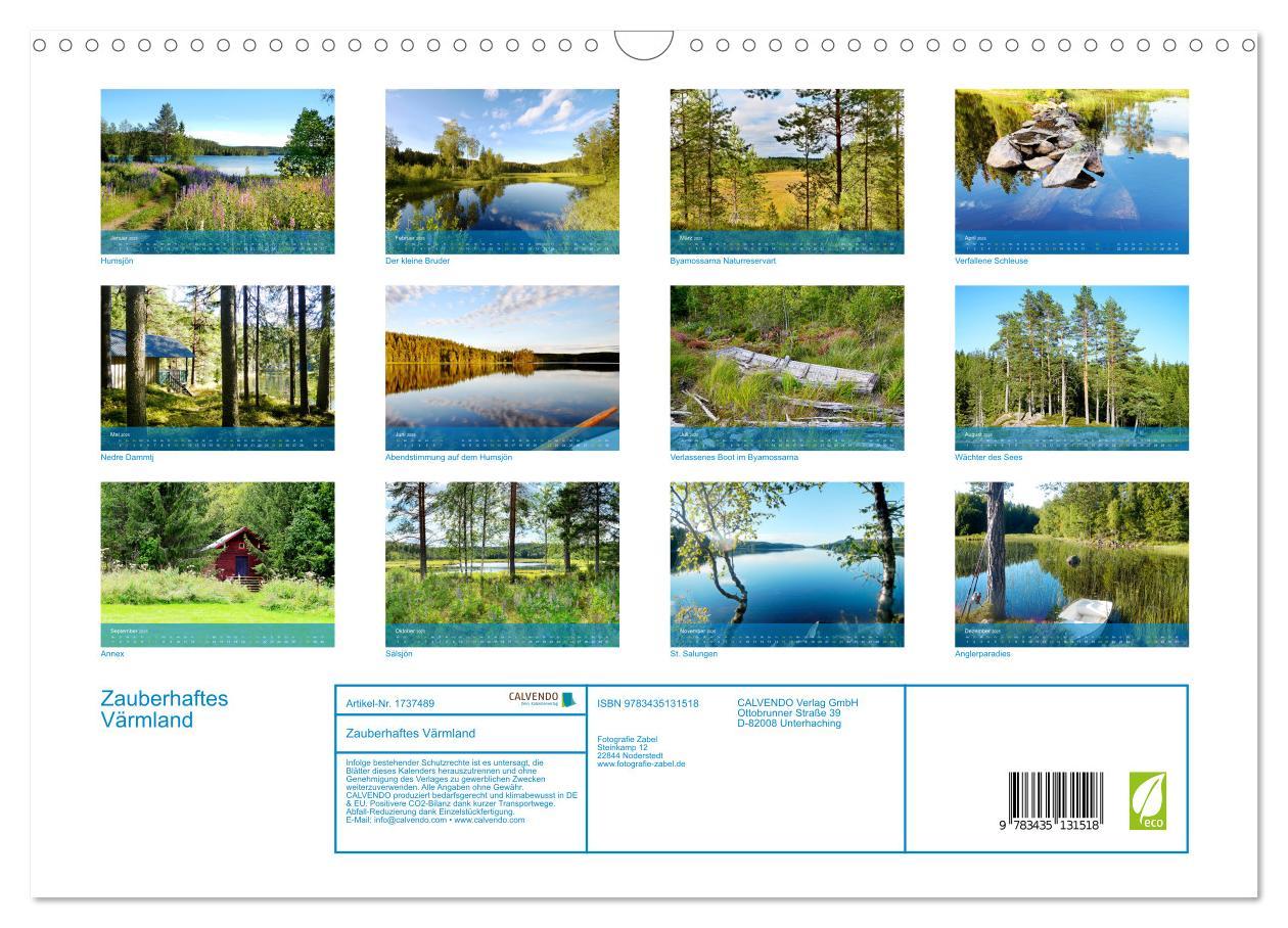 Bild: 9783435131518 | Zauberhaftes Värmland (Wandkalender 2025 DIN A3 quer), CALVENDO...