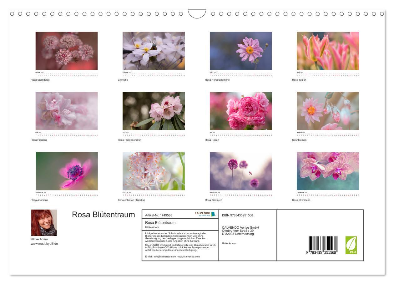 Bild: 9783435251568 | Rosa Blütentraum (Wandkalender 2025 DIN A3 quer), CALVENDO...