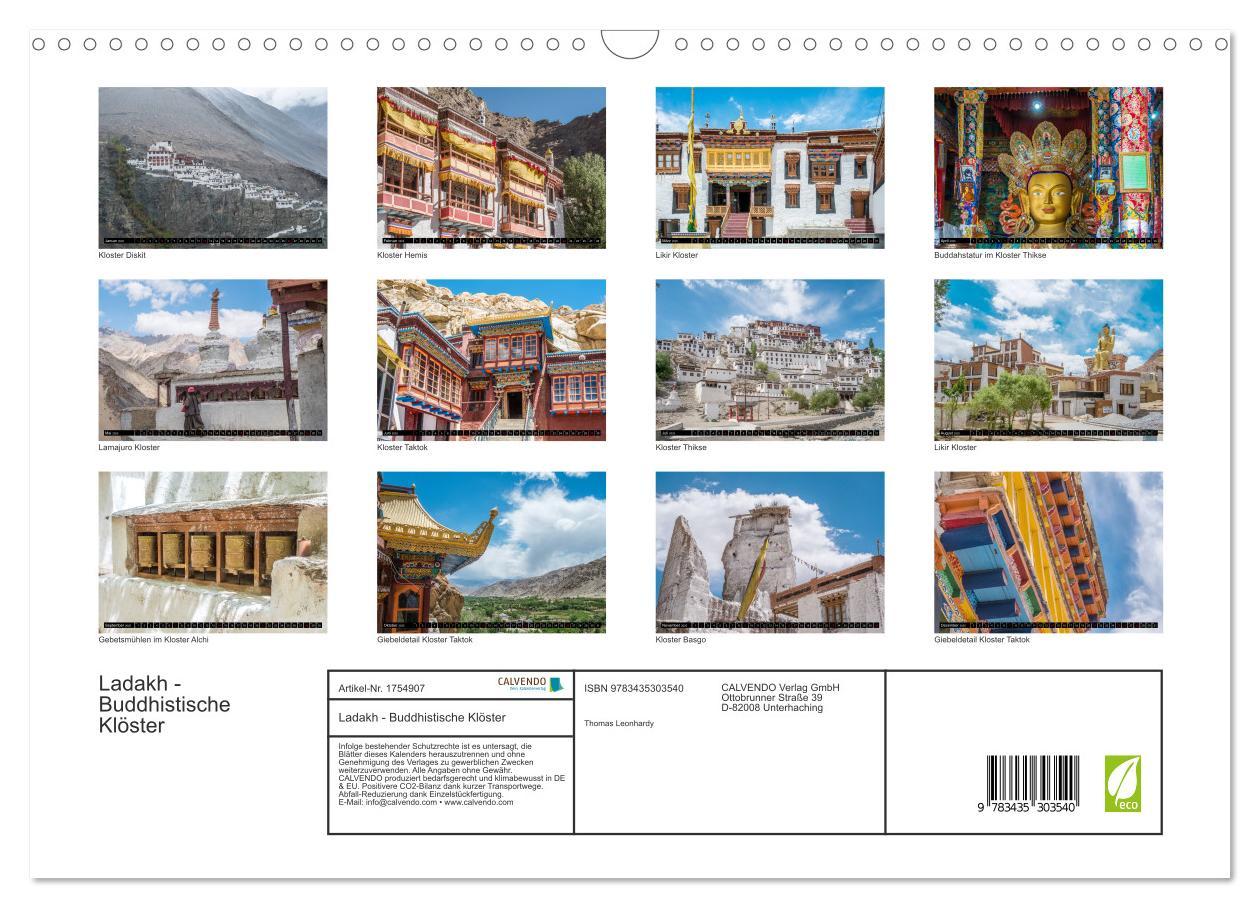 Bild: 9783435303540 | Ladakh - Buddhistische Klöster (Wandkalender 2025 DIN A3 quer),...