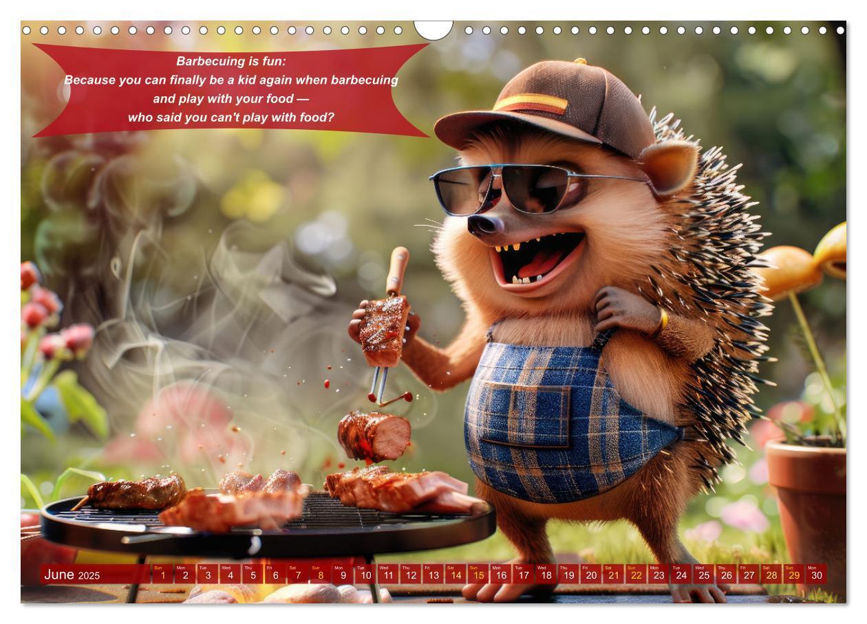 Bild: 9781325989546 | Funny charming animals as barbecue chef (Wall Calendar 2025 DIN A3...