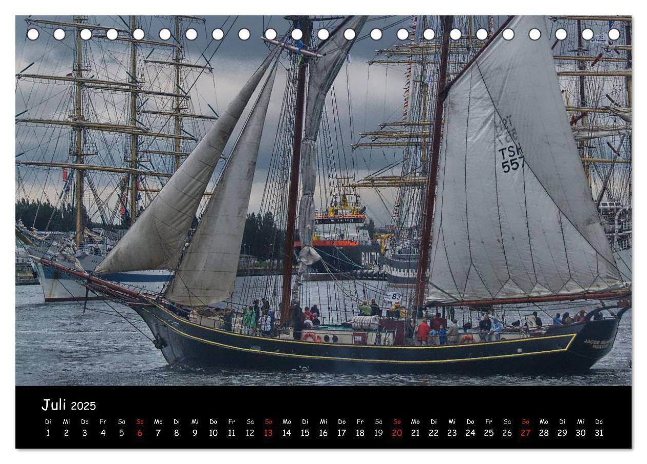 Bild: 9783435764266 | Windjammer vor Warnemünde (Tischkalender 2025 DIN A5 quer),...