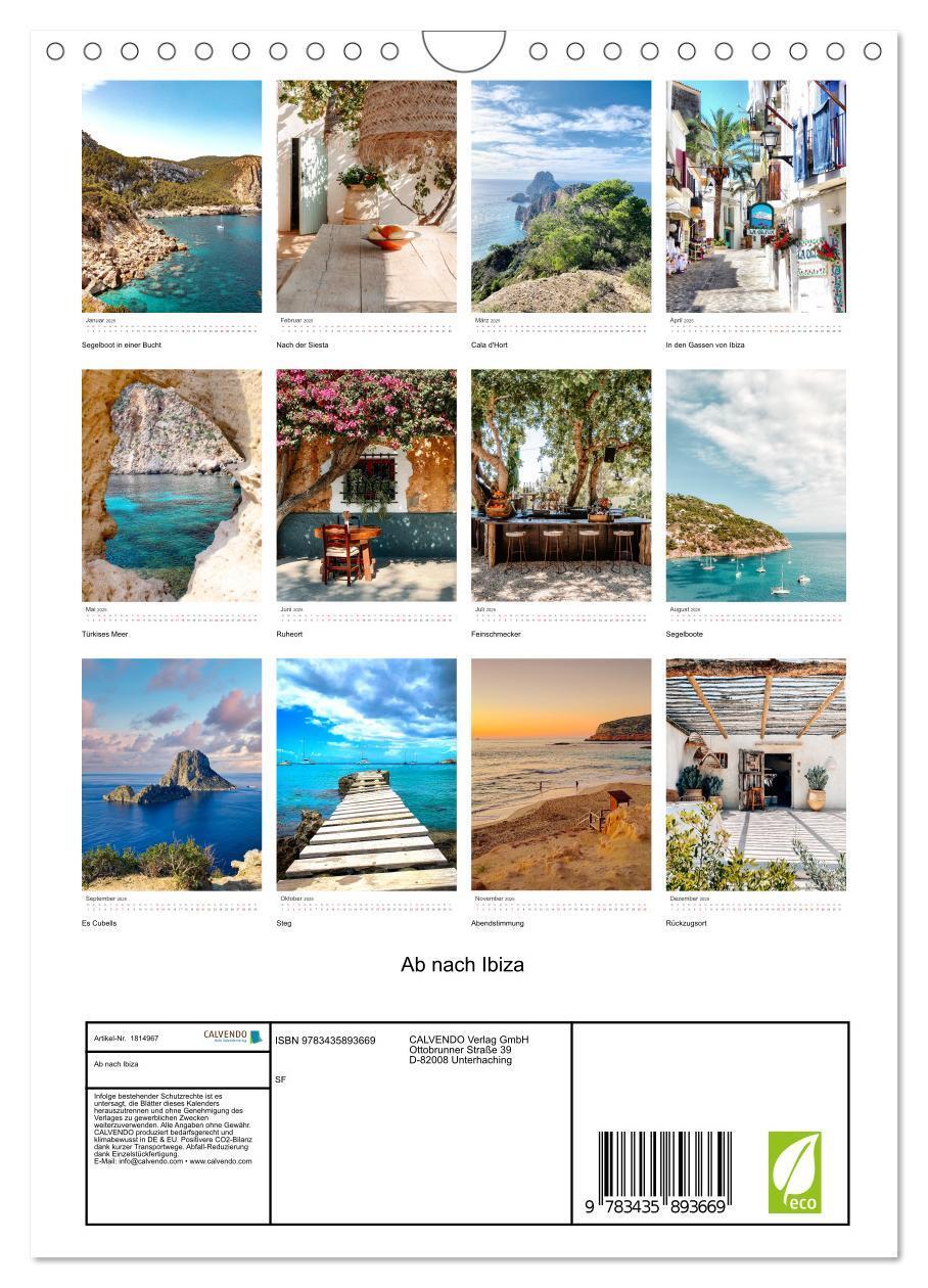 Bild: 9783435893669 | Ab nach Ibiza (Wandkalender 2025 DIN A4 hoch), CALVENDO Monatskalender