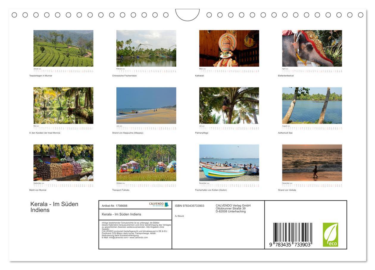 Bild: 9783435733903 | Kerala - Im Süden Indiens (Wandkalender 2025 DIN A4 quer), CALVENDO...