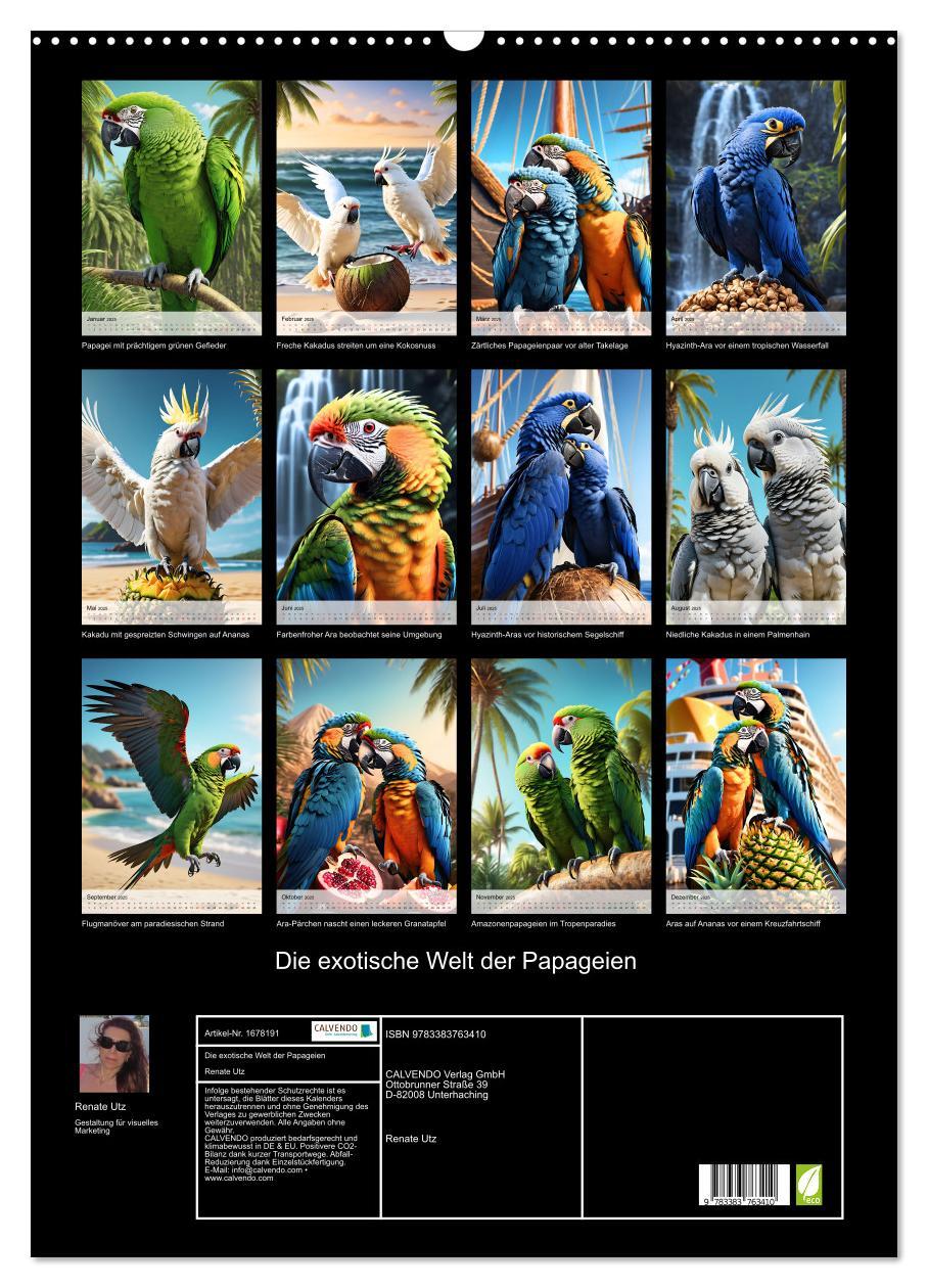 Bild: 9783383763410 | Die exotische Welt der Papageien (Wandkalender 2025 DIN A2 hoch),...