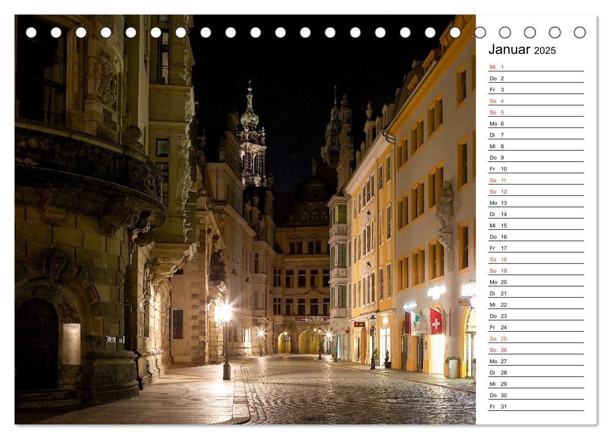 Bild: 9783435511303 | Eine Nacht in Dresden (Tischkalender 2025 DIN A5 quer), CALVENDO...