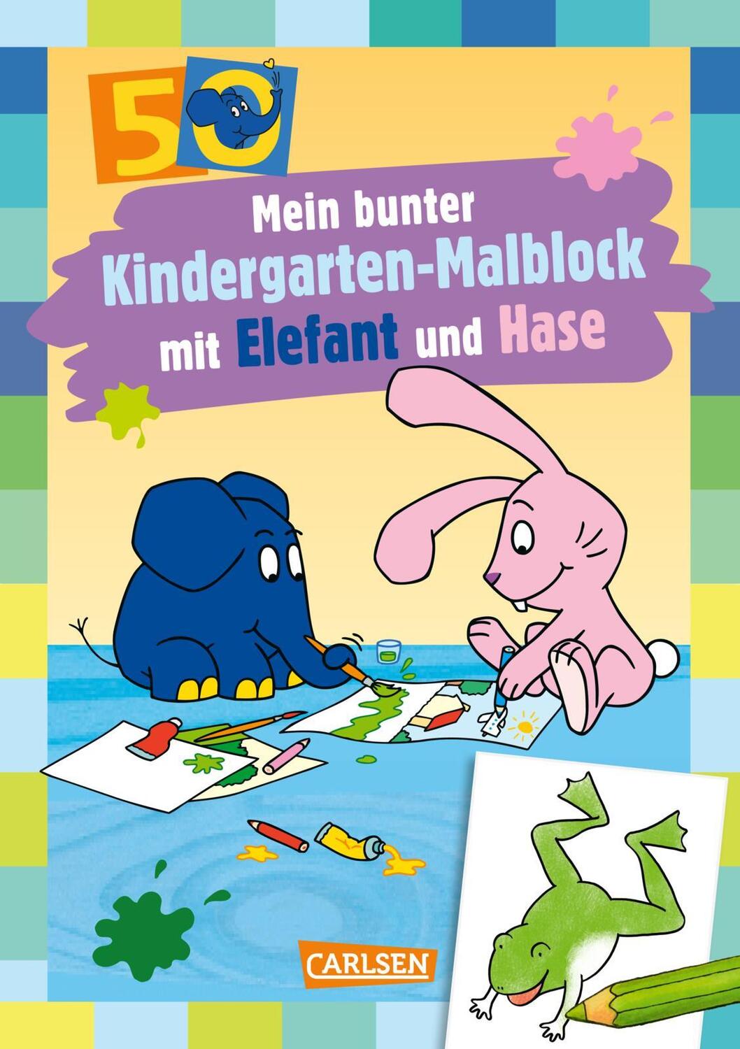 Cover: 9783551254474 | Mein bunter Kindergarten-Malblock mit Elefant und Hase | Eva Muszynski