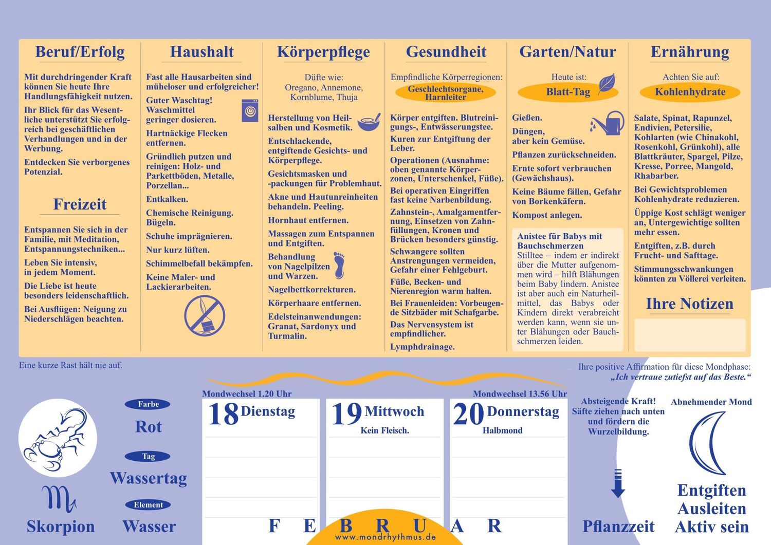 Bild: 9783932547188 | Mein Leben mit dem Mondrhythmus 2025 | Taschenkalender | Edith Stadig