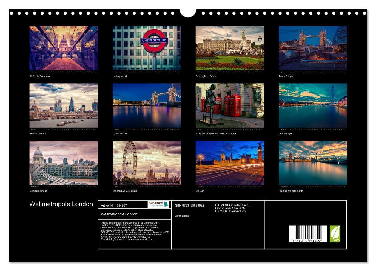 Bild: 9783435698622 | Weltmetropole London (Wandkalender 2025 DIN A3 quer), CALVENDO...