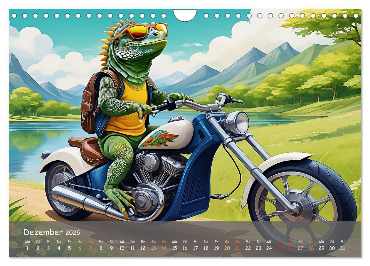 Bild: 9783457131404 | Tierische Motorradfahrer (Wandkalender 2025 DIN A4 quer), CALVENDO...