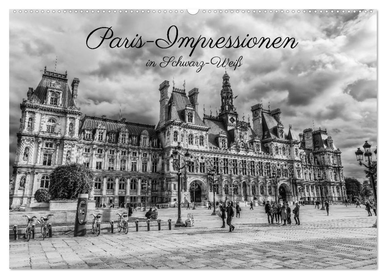 Cover: 9783435366866 | Paris-Impressionen in Schwarz-Weiß (Wandkalender 2025 DIN A2 quer),...