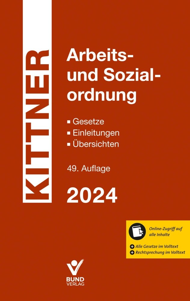 Cover: 9783766373779 | Arbeits- und Sozialordnung | Kittner | Buch | 1820 S. | Deutsch | 2024