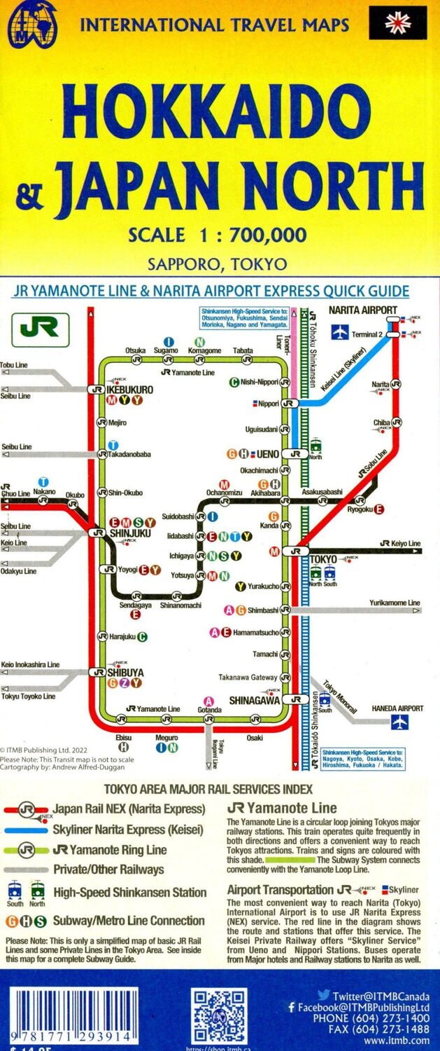 Cover: 9781771293914 | Japan North &amp; Hokkaido | ITM Travel Reference Map 1:700000 | Englisch