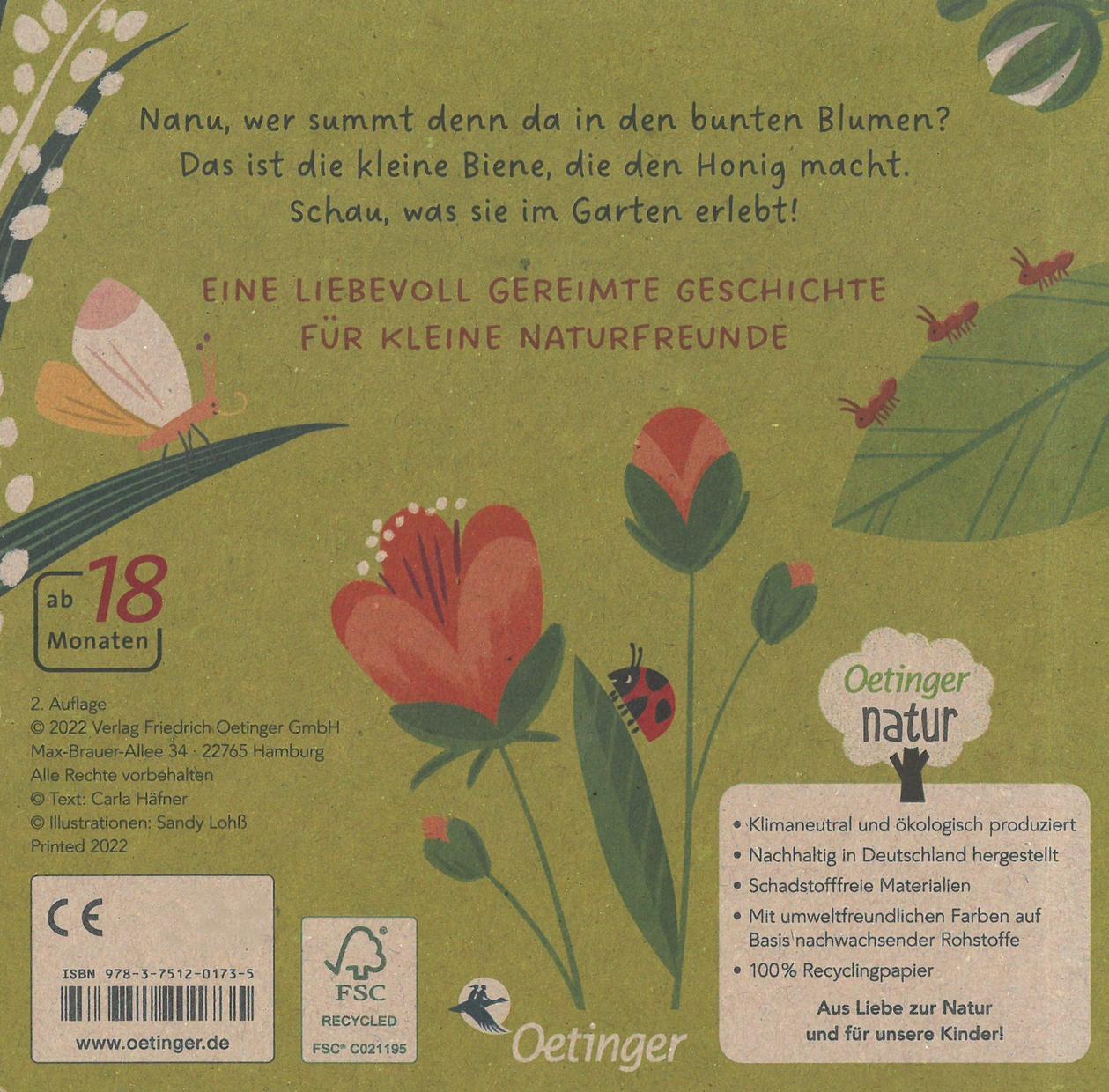 Rückseite: 9783751201735 | Meine Gartenfreunde. Die kleine Biene | Carla Häfner | Buch | PAPPE