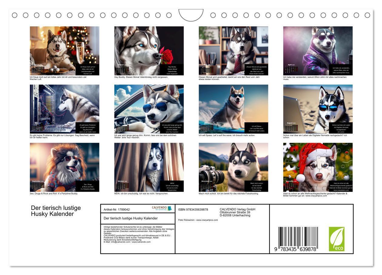 Bild: 9783435639878 | Der tierisch lustige Husky Kalender (Wandkalender 2025 DIN A4...