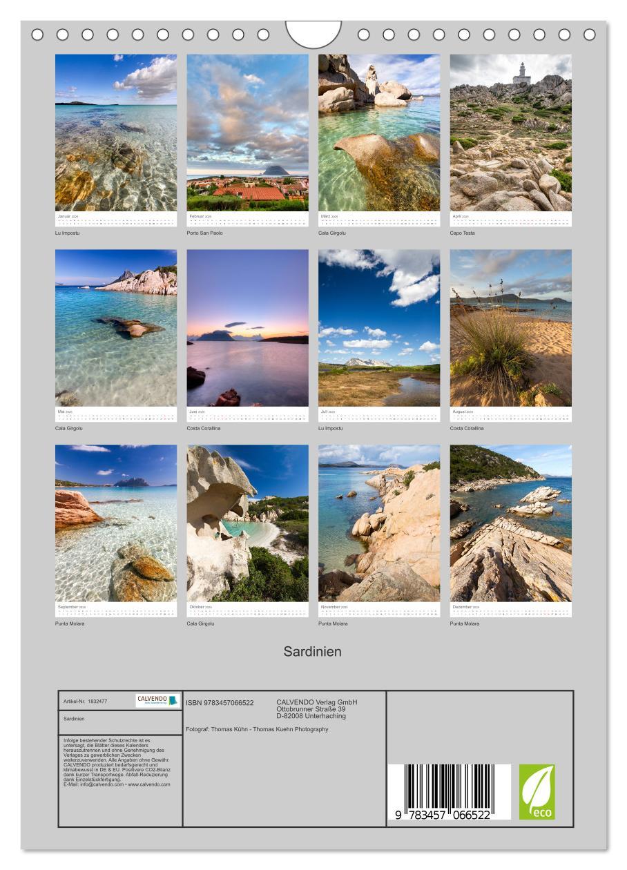 Bild: 9783457066522 | Sardinien (Wandkalender 2025 DIN A4 hoch), CALVENDO Monatskalender