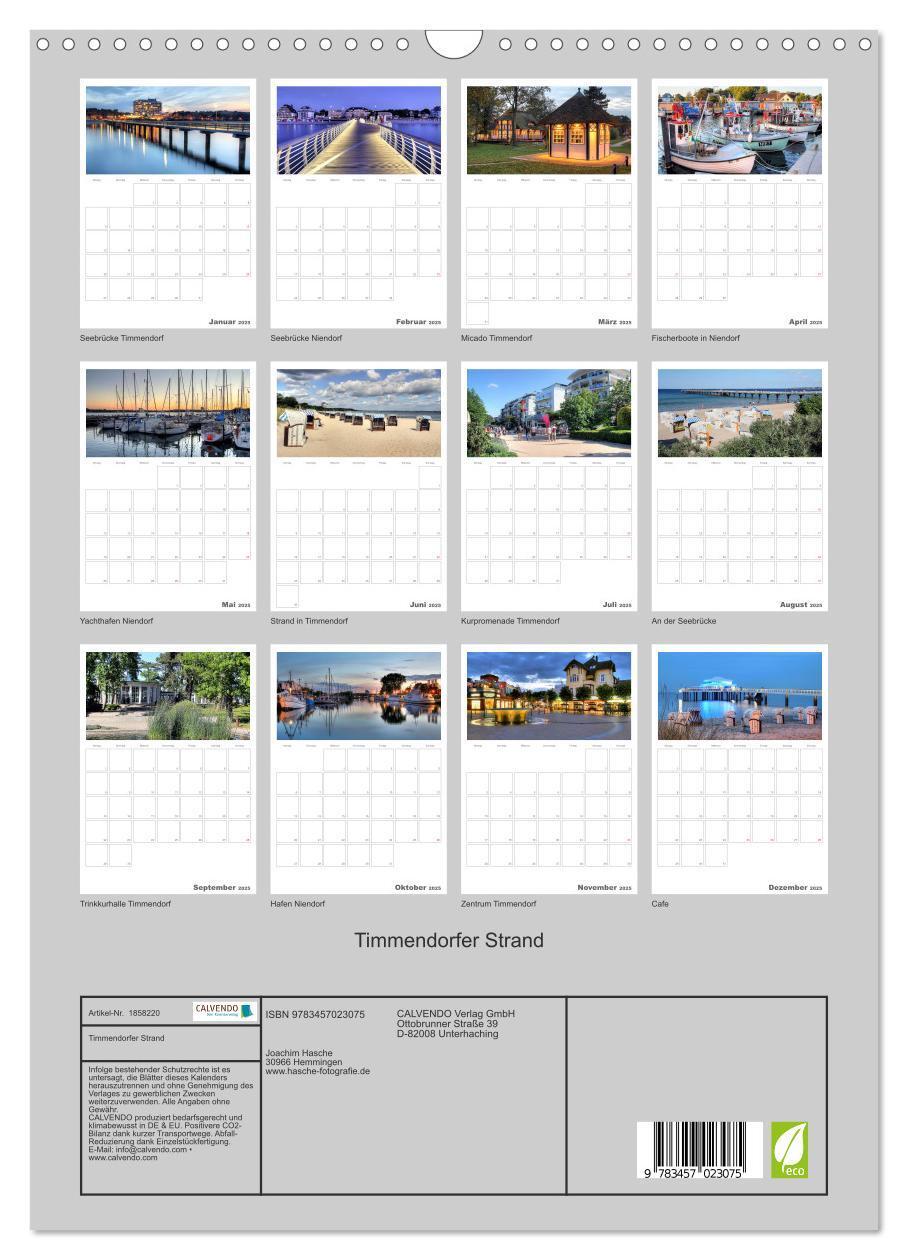 Bild: 9783457023075 | Timmendorfer Strand (Wandkalender 2025 DIN A3 hoch), CALVENDO...