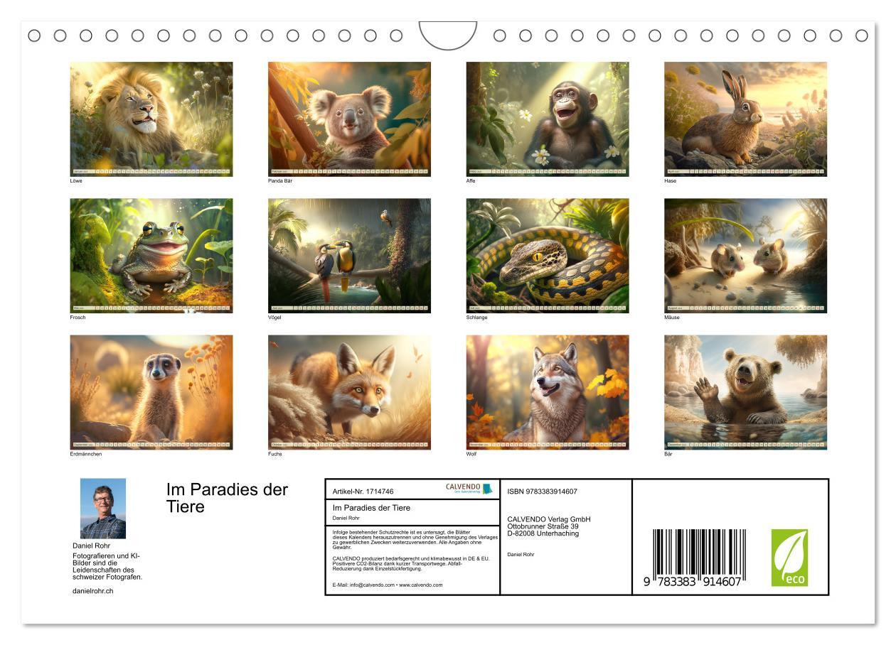 Bild: 9783383914607 | Im Paradies der Tiere (Wandkalender 2025 DIN A4 quer), CALVENDO...