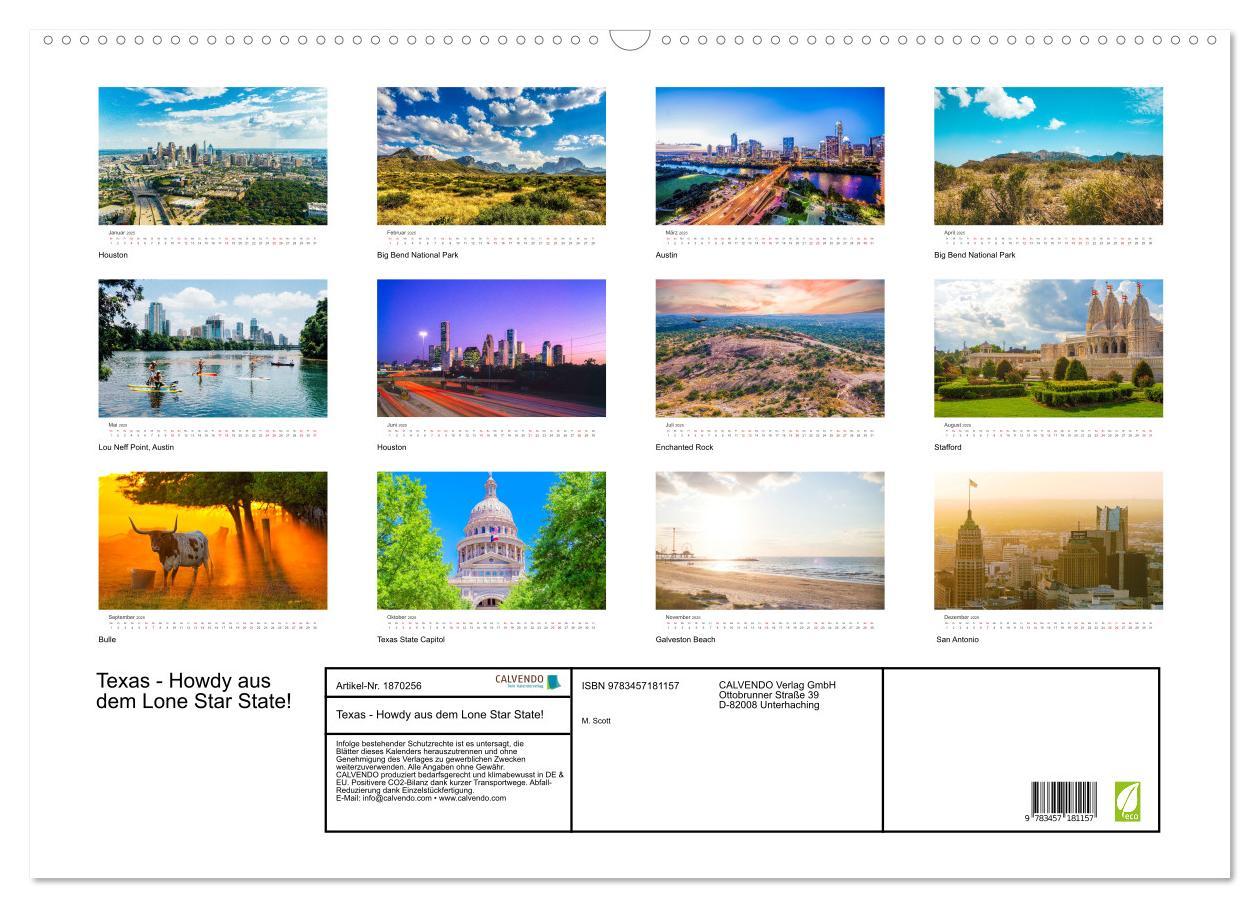 Bild: 9783457181157 | Texas - Howdy aus dem Lone Star State! (Wandkalender 2025 DIN A2...