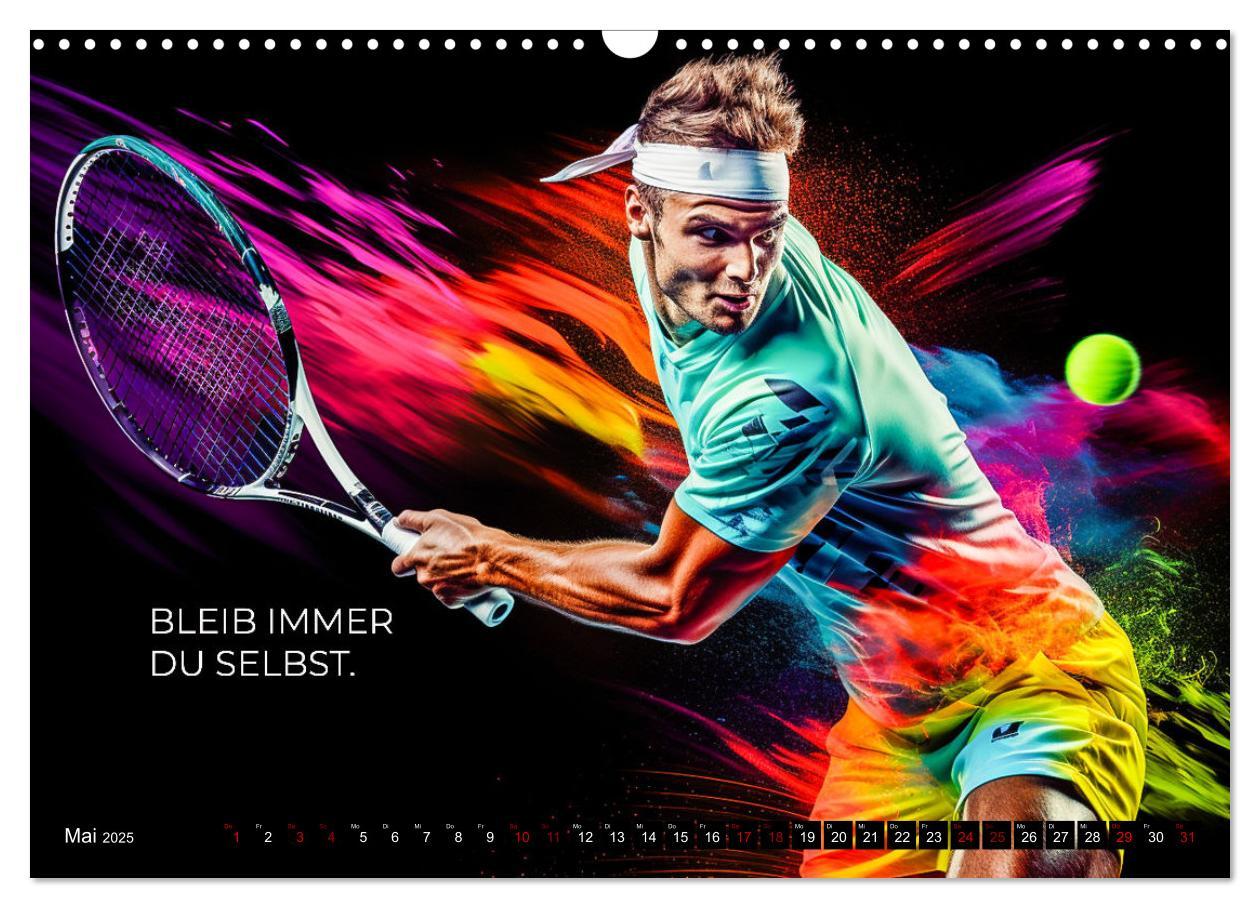 Bild: 9783383873096 | Tennis und Motivation (Wandkalender 2025 DIN A3 quer), CALVENDO...