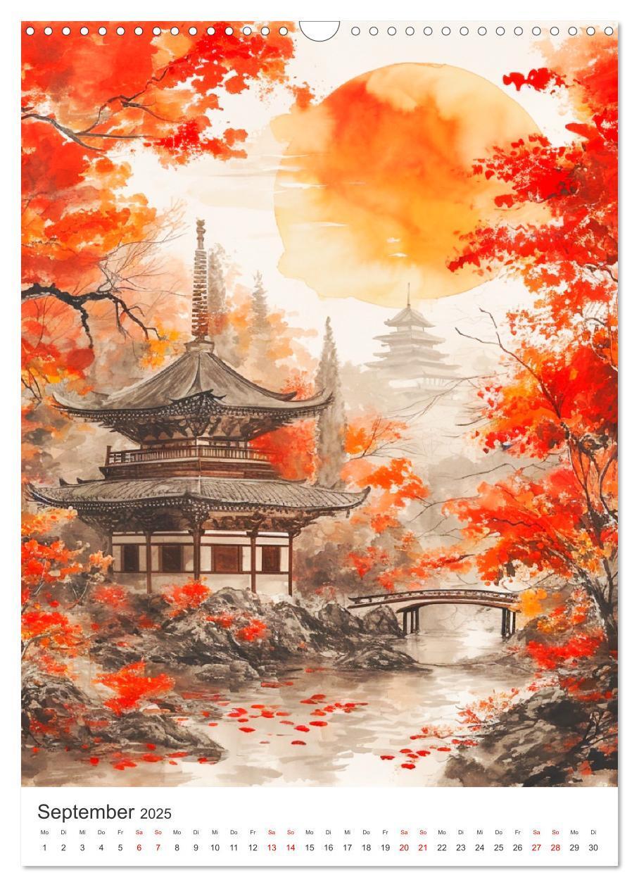 Bild: 9783383816017 | Japan. Impressionen im Aquarell-Stil (Wandkalender 2025 DIN A3...